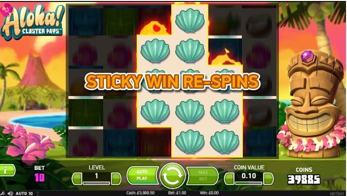 Aloha Cluster betaler Sticky Respins