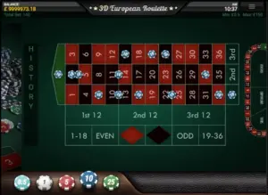 3D Europæisk Roulette 1x2gaming